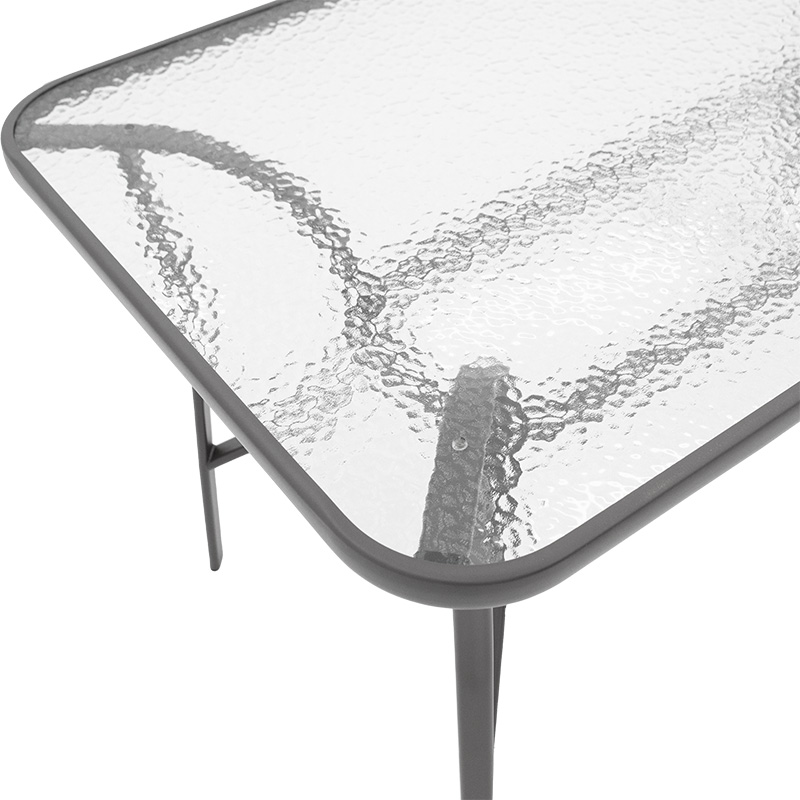 Table Ensure pakoworld anthracite metal-tempered glass 140x80x70cm Table Ensure pakoworld anthracite metal-tempered glass 140x80x70cm