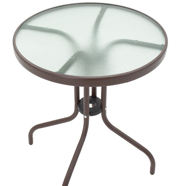 Obbi-Watson pakoworld dining table set of 3 brown metal-pe D60x70cm