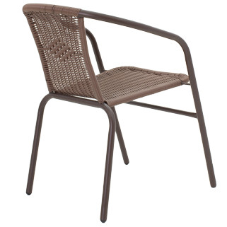 Obbi-Watson pakoworld dining table set of 3 brown metal-pe D60x70cm