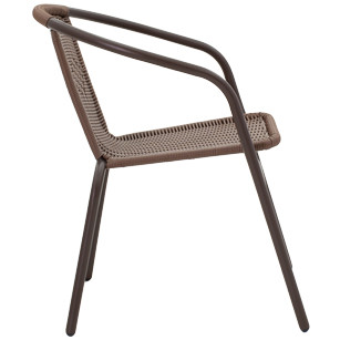 Obbi-Watson pakoworld dining table set of 3 brown metal-pe D60x70cm