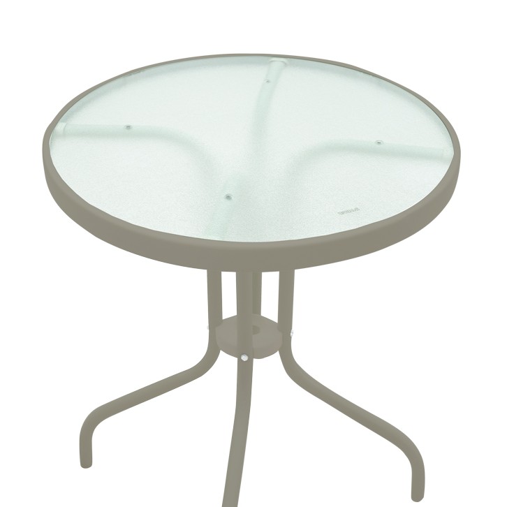 Τραπέζι Watson pakoworld μέταλλο σαμπανιζέ-γυαλί Φ60x70εκ