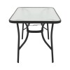 Τραπέζι Ensure pakoworld μέταλλο μαύρο-γυαλί 140x80x70εκ