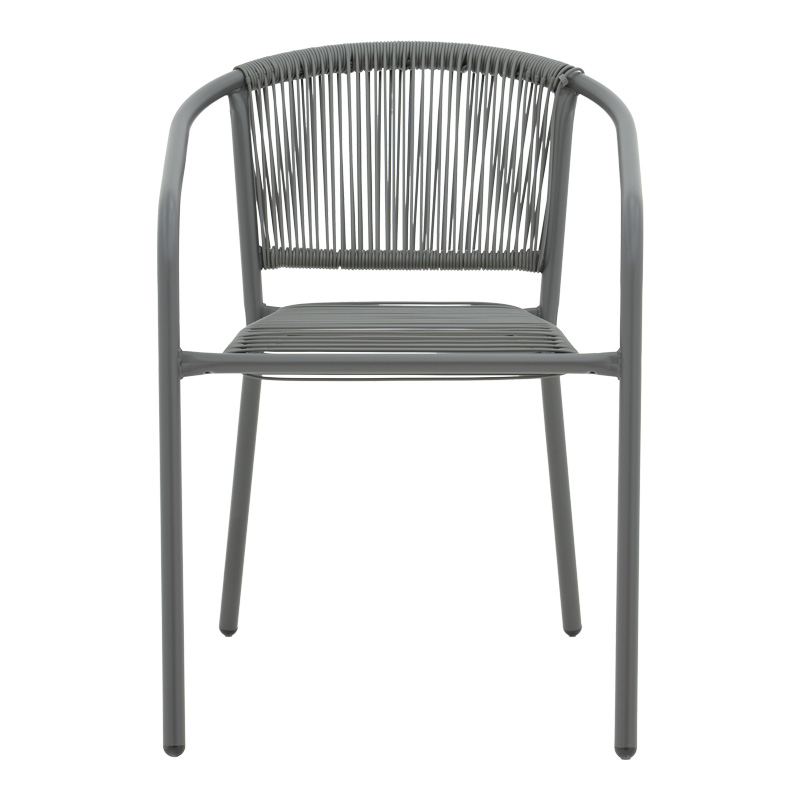 Lindaria pakoworld stackable metal-pe rattan armchair in dark grey color 54x63x74cm Lindaria pakoworld stackable metal-pe rattan armchair in dark grey color 54x63x74cm