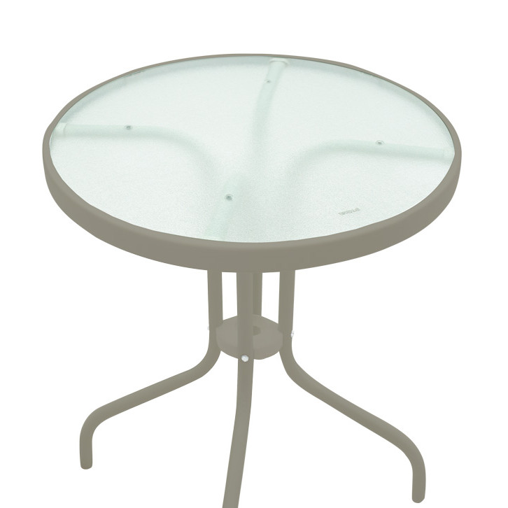 Τραπεζαρία Watson-Tade pakoworld σετ 3τεμ μέταλλο σαμπανιζέ-γυαλί Φ60x70εκ