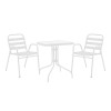Watson-Sussie dining table pakoworld white metal-glass 70x70x70cm
