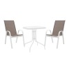 Watson-Calan dining table pakoworld white metal-glass 70x70x70cm