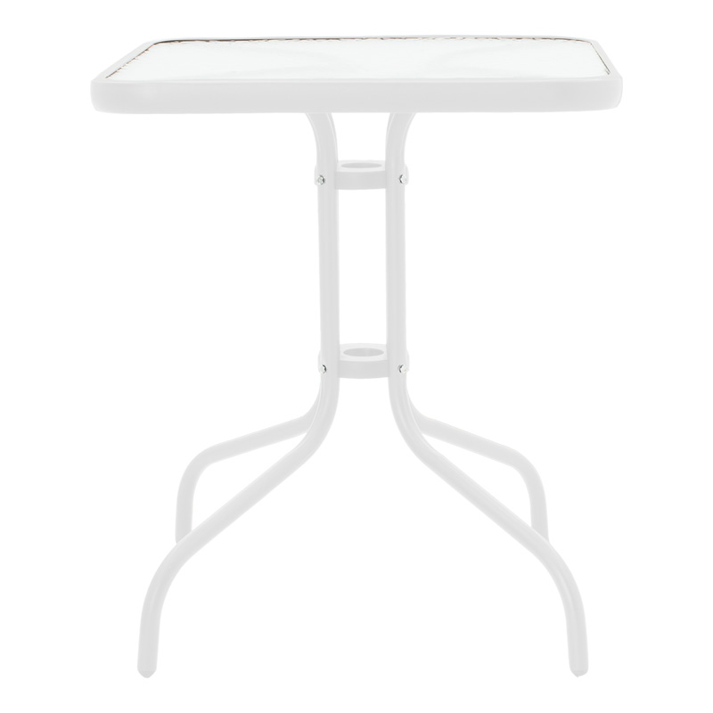 Watson-Calan dining table pakoworld white metal-glass 70x70x70cm Watson-Calan dining table pakoworld white metal-glass 70x70x70cm