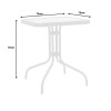 Watson-Calan dining table pakoworld white metal-glass 70x70x70cm