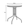 Watson-Sussie pakoworld dining table, brown metal and glass, Φ60x70cm