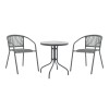 Dining table Watson-Lindaria pakoworld set of 3 pieces anthracite metal-glass Φ60x70cm