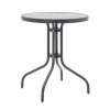 Dining table Watson-Lindaria pakoworld set of 3 pieces anthracite metal-glass Φ60x70cm