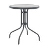 Dining table Watson-Lindaria pakoworld set of 3 pieces anthracite metal-glass Φ60x70cm