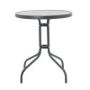 Dining table Watson-Lindaria pakoworld set of 3 pieces anthracite metal-glass Φ60x70cm