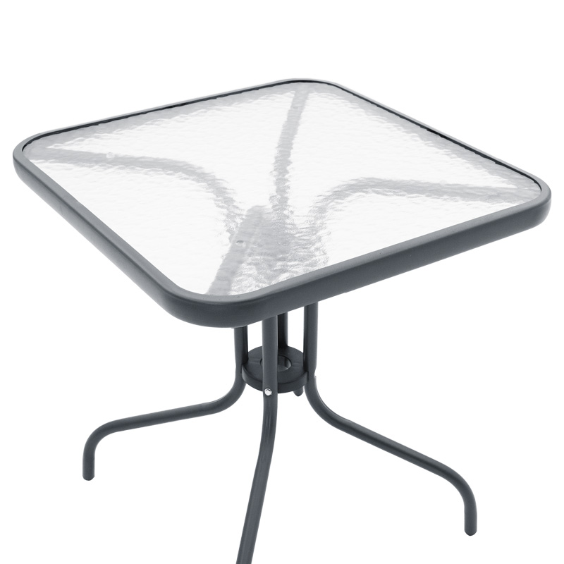 Watson-Sussie pakoworld dining table anthracite metal-glass 70x70x70cm Watson-Sussie pakoworld dining table anthracite metal-glass 70x70x70cm