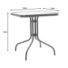 Watson-Lindaria pakoworld dining table anthracite metal-glass and pe rattan in natural shade 70x70x70cm