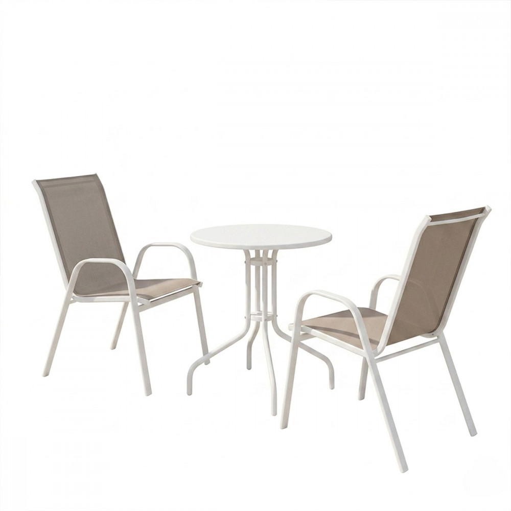 Vergo-Calan pakoworld dining table white metal Φ60x70cm