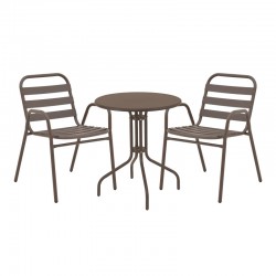 Vergo-Sussie pakoworld dining table brown metal Φ60x70cm Vergo-Sussie pakoworld dining table brown metal Φ60x70cm