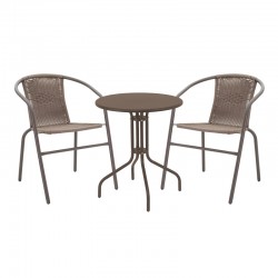 Vergo-Obbi pakoworld dining table brown metal Φ60x70cm Vergo-Obbi pakoworld dining table brown metal Φ60x70cm