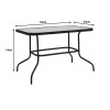 Dining table Valor-Obbi pakoworld set of 5 pieces metal black-glass-pe gray 110x60x70cm
