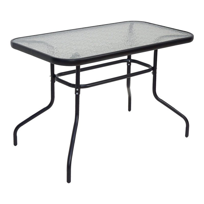 Dining table Valor-Sussie pakoworld set of 5 pcs metal black-glass 110x60x70cm Dining table Valor-Sussie pakoworld set of 5 pcs metal black-glass 110x60x70cm