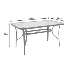 Dining table Tade-Ensure pakoworld 5pcs metal-glass in champagne color 140x80x70cm Dining table Tade-Ensure pakoworld 5pcs metal-glass in champagne color 140x80x70cm