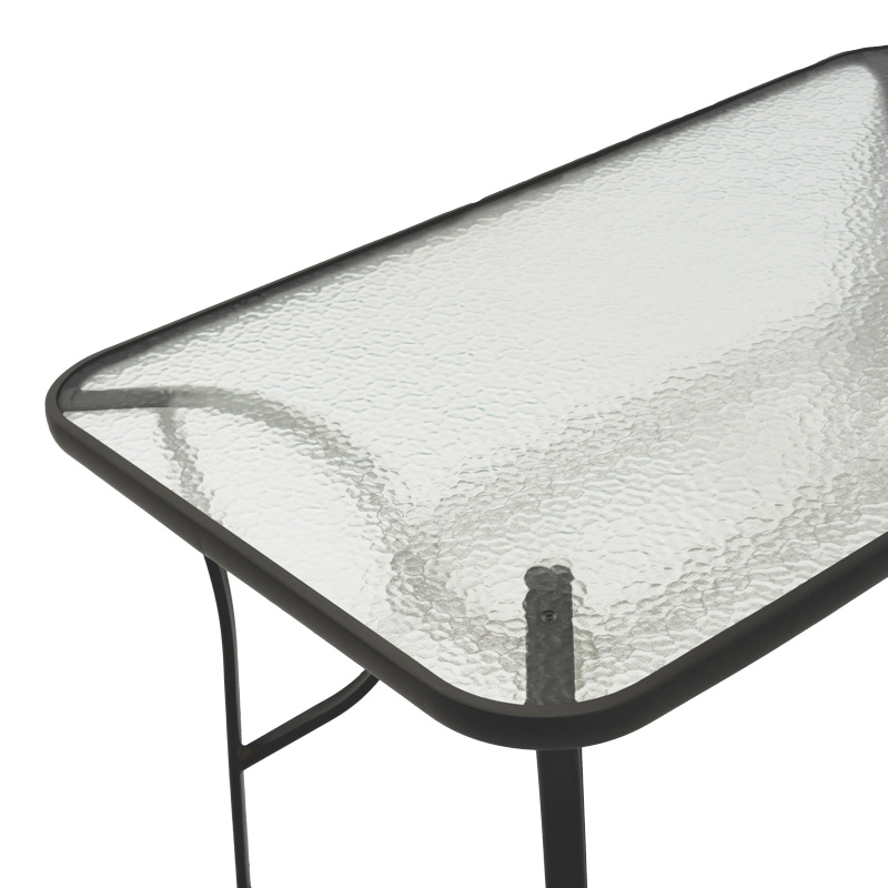 Dining table Sussie-Ensure pakoworld 5pcs metal-glass in black color 140x80x70cm Dining table Sussie-Ensure pakoworld 5pcs metal-glass in black color 140x80x70cm
