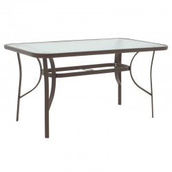 Dining table Ensure-Sussie pakoworld 5pcs metal in brown shade 140x80x70cm Dining table Ensure-Sussie pakoworld 5pcs metal in brown shade 140x80x70cm