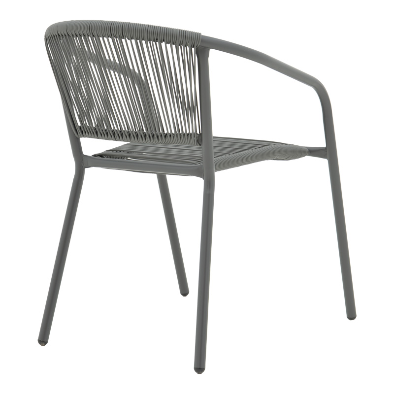 Dining set 5pcs Ensure-Lindaria pakoworld metal-glass dark grey 140x80x70cm Dining set 5pcs Ensure-Lindaria pakoworld metal-glass dark grey 140x80x70cm