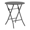 Albero-Tade pakoworld folding metal dining table in anthracite shade D60x70cm