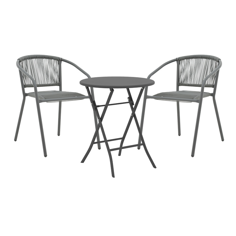 Albero-Lindaria pakoworld folding metal dining table in anthracite shade D60x70cm Albero-Lindaria pakoworld folding metal dining table in anthracite shade D60x70cm