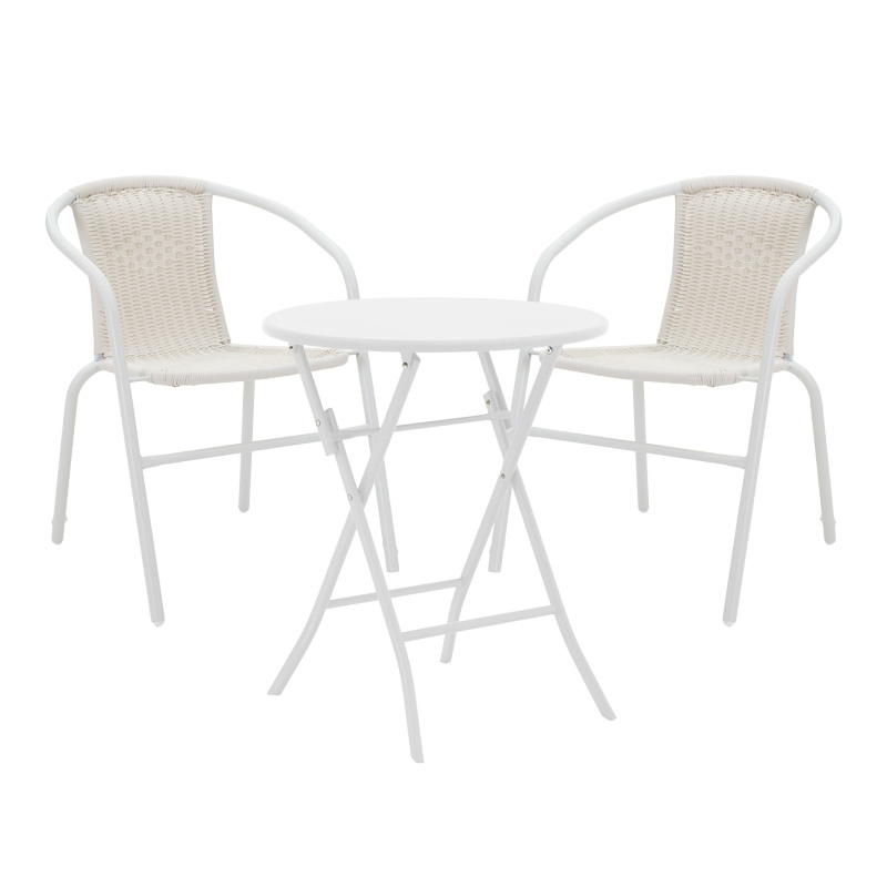 Albero-Obbi pakoworld folding metal dining table in white shade D60x70cm Albero-Obbi pakoworld folding metal dining table in white shade D60x70cm