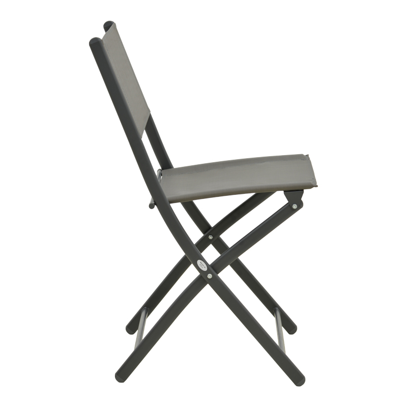 Καρέκλα Jeve pakoworld πτυσσόμενη μέταλλο-textilene σε ανθρακί απόχρωση 46x51x81εκ