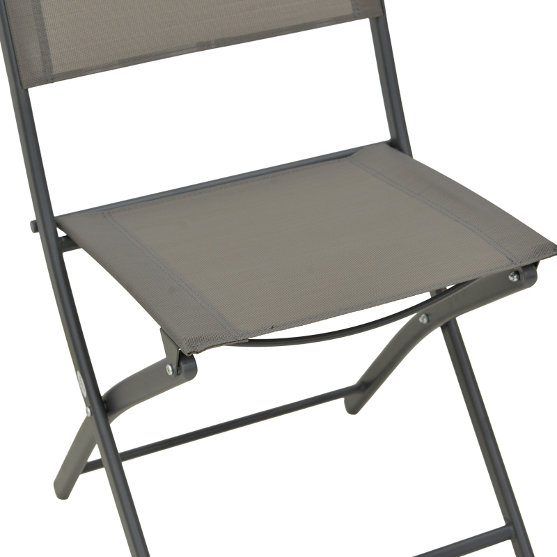 Καρέκλα Jeve pakoworld πτυσσόμενη μέταλλο-textilene σε ανθρακί απόχρωση 46x51x81εκ