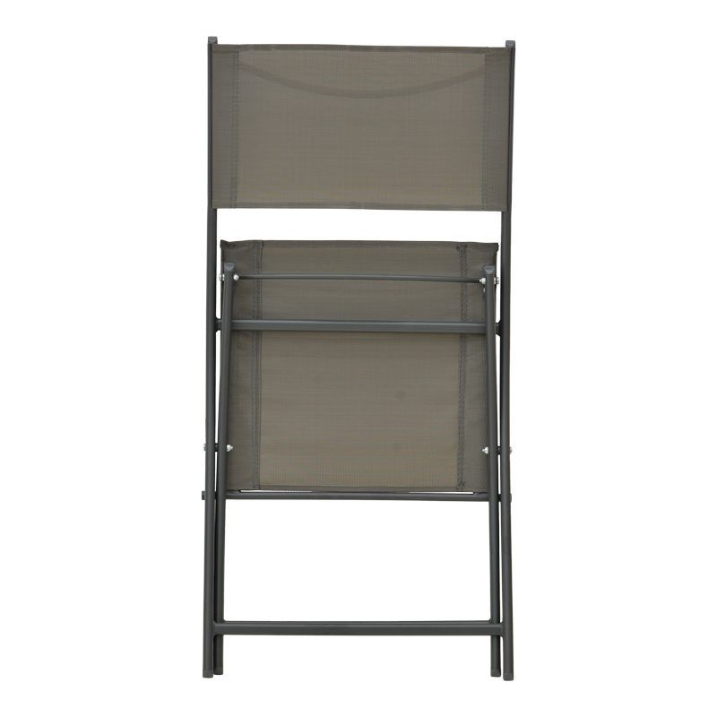 Foldable chair Jeve pakoworld anthracite metal with champagne textilene 46x51x81cm