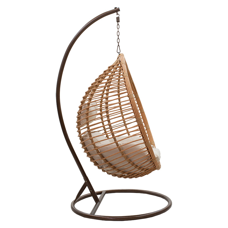 Nadim pakoworld swing hanging metal brown-pe natural-cushion beige Nadim pakoworld swing hanging metal brown-pe natural-cushion beige