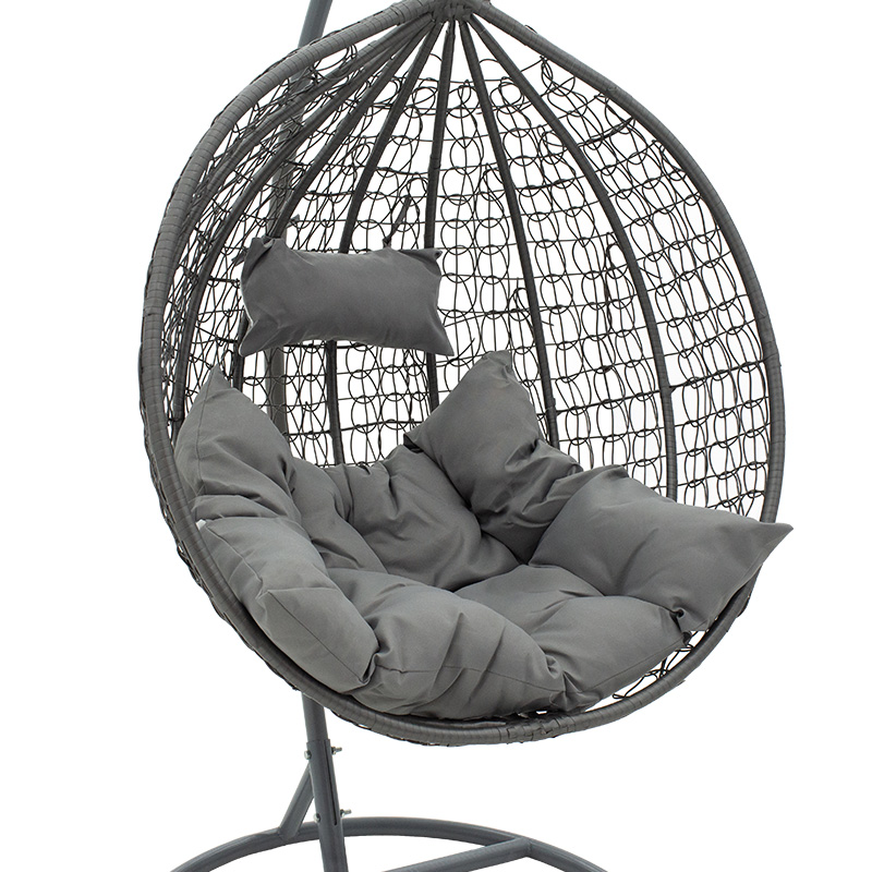 Zafer pakoworld swing hanging metal-pp- pillow in grey color 106x103x200cm Zafer pakoworld swing hanging metal-pp- pillow in grey color 106x103x200cm