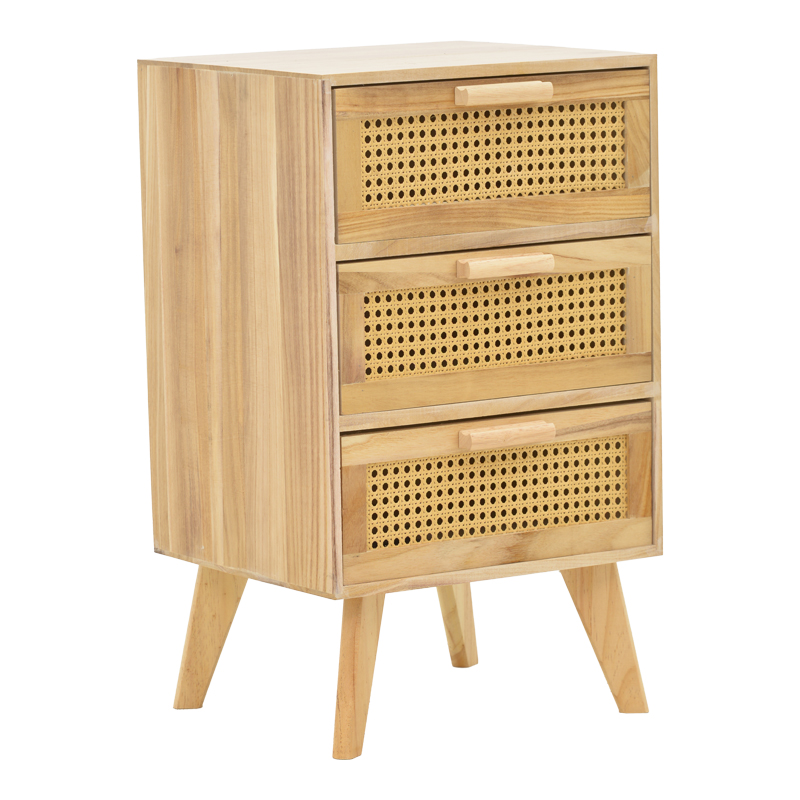 Bedside table Othello pakoworld wood in a natural shade 40x35x66cm Bedside table Othello pakoworld wood in a natural shade 40x35x66cm