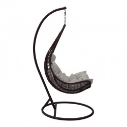 Soleil pakoworld hanging swing metal brown-pp brown-beige cushion 103x83x200cm