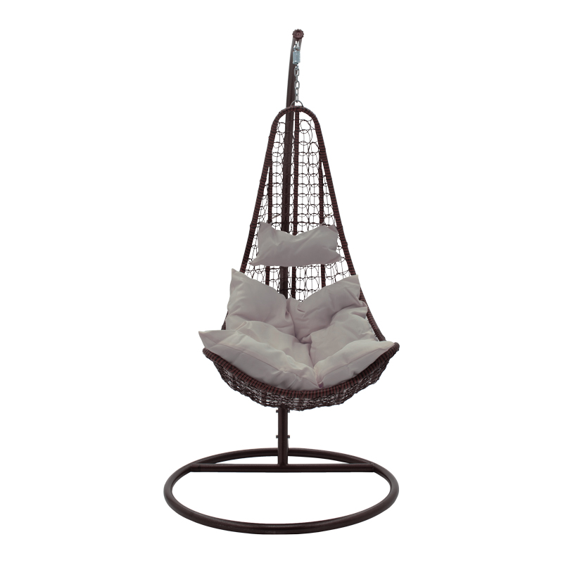 Soleil pakoworld hanging swing metal brown-pp brown-beige cushion 103x83x200cm