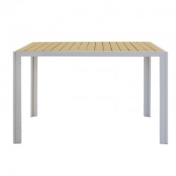 Tραπέζι Tessa pakoworld μέταλλο λευκό-φυσικό 120x80x75εκ
