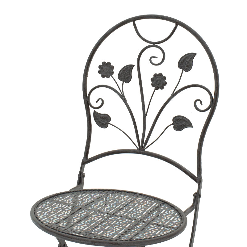 Dining set 3pcs Abriel pakoworld anthracite antique metal Dining set 3pcs Abriel pakoworld anthracite antique metal