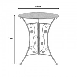 Dining set 3pcs Abriel pakoworld grey antique metal Dining set 3pcs Abriel pakoworld grey antique metal