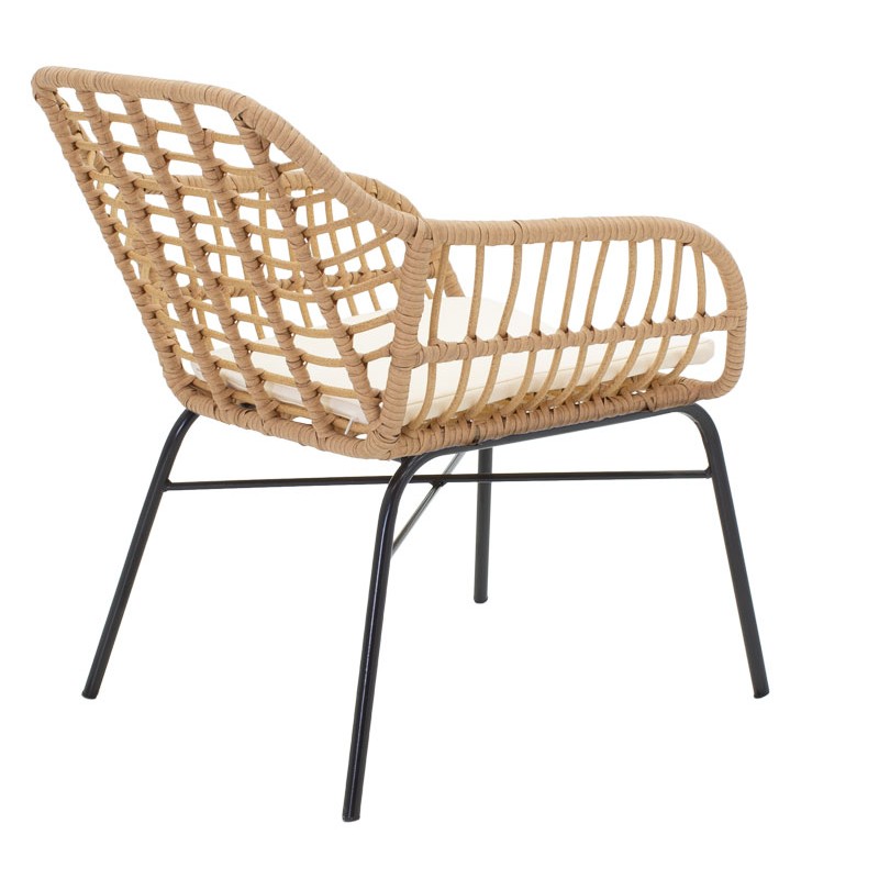 Naoki pakoworld armchair metal black-pe natural Naoki pakoworld armchair metal black-pe natural