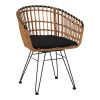 Naoki pakoworld armchair black metal-pe natural