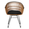 Naoki pakoworld armchair black metal-pe natural