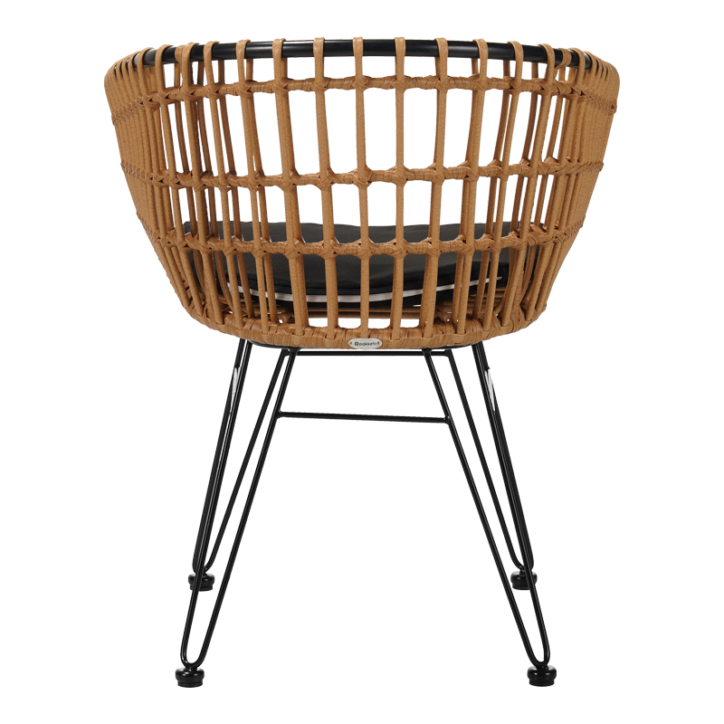 Naoki pakoworld armchair black metal-pe natural