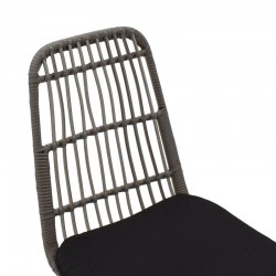 Καρέκλα Naoki pakoworld pe γκρι-μέταλλο μαύρο