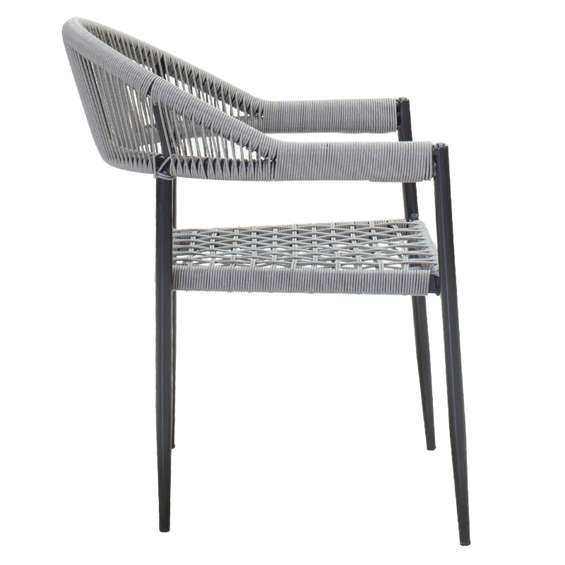 Armchair Tiana pakoworld metal black-pe gray Armchair Tiana pakoworld metal black-pe gray