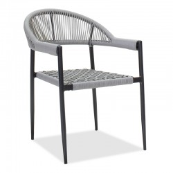 Armchair Tiana pakoworld metal black-pe gray Armchair Tiana pakoworld metal black-pe gray