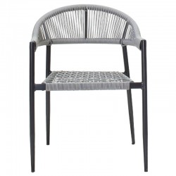 Armchair Tiana pakoworld metal black-pe gray Armchair Tiana pakoworld metal black-pe gray
